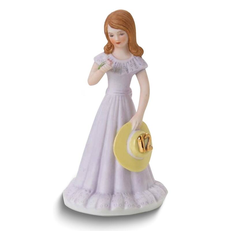 Curata Birthday Girls Brunette Age 12 Porcelain Bisque Figurine