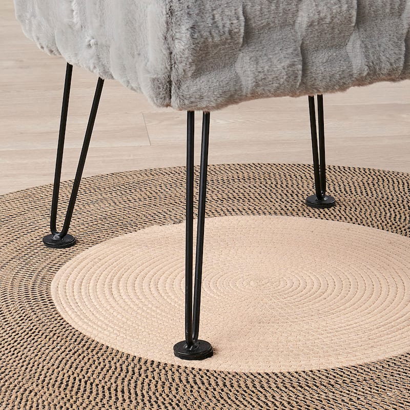 Home Soft Things Brick FauxFur Stool Soft Ottoman Furry Padded Seat