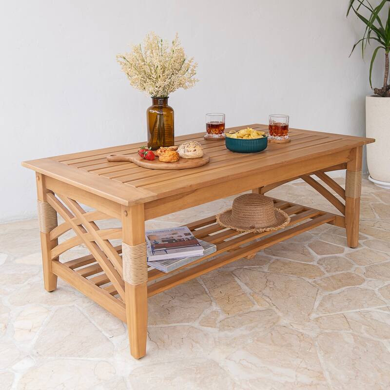Cambridge Casual Carmel Teak Wood Patio Conversation Set of 4