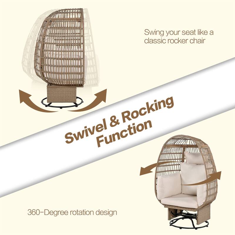 Rattan Egg Patio Chair with Rocking