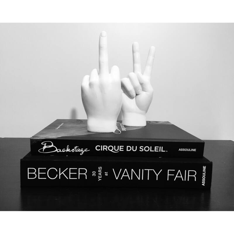 Interior Illusions Plus White Peace Sign Tabletop - 8" tall