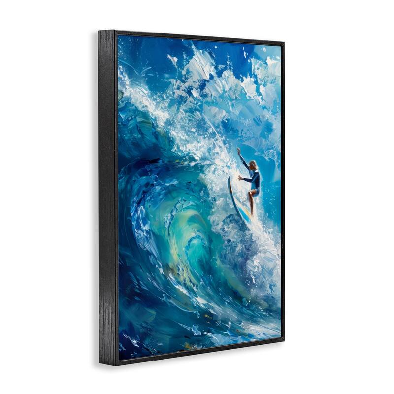 Stupell Soul Surfer on Tidal Wave Framed Giclee Art Design By LSR Design Studio