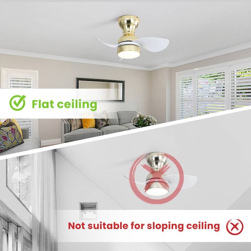 22"/23"/29" Flush Mount Ceiling Fan with Light and Remote Control for Small Room,Patio,Kitchen,Bedroom