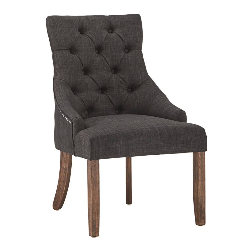 Kimpton Linen Curved Back Tufted Dining Chair (Set of 2) by iNSPIRE Q Artisan