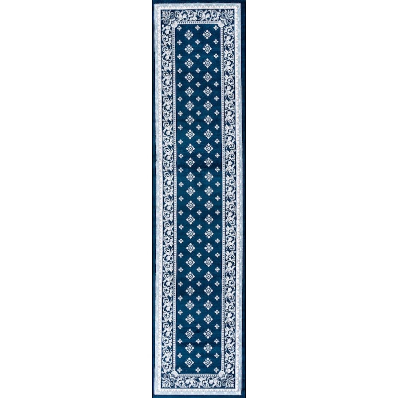 JONATHAN Y Marrakesh French Border Area Rug - 2 X 8 - Navy/Blue