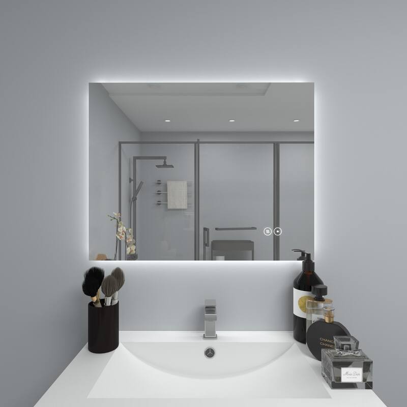 CB HOME LED Bathroom Mirror, Lighted Wall Mounted Vanity Mirror, Anti-fog, Backlit, Dimmable, Frameless, Horizontally/Vertically