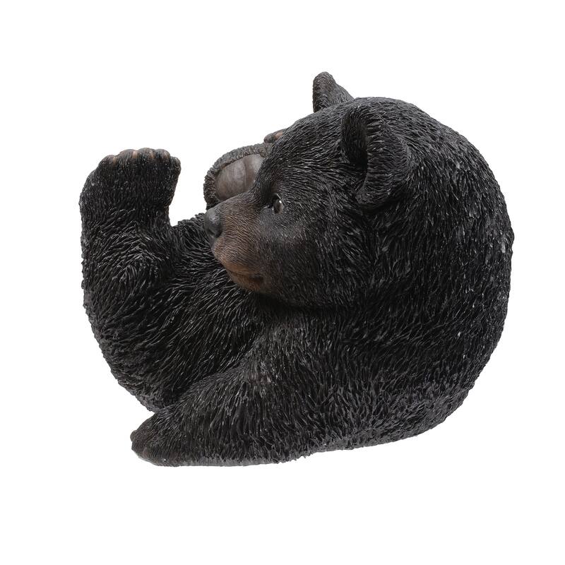 Lying Baby Bear Outdoor Garden Statue - 9.25"