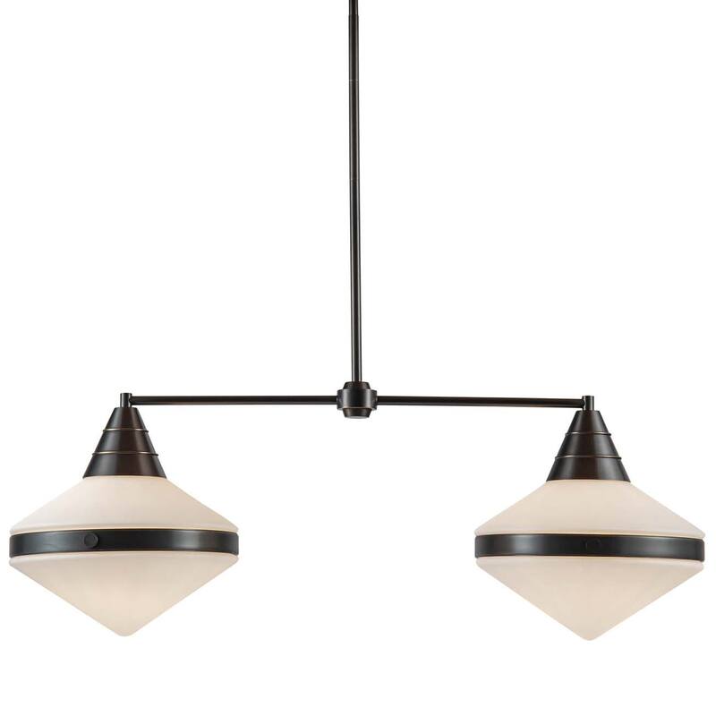 Alora Lighting LP348241 Willard 2 Light 41" Wide Linear Pendant - Urban Bronze / Matte Opal Glass