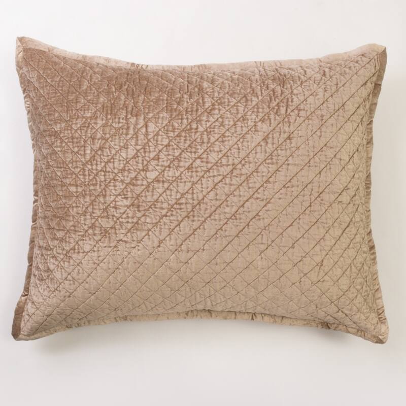 Simona Rayon Velvet Sham, Caramel, King