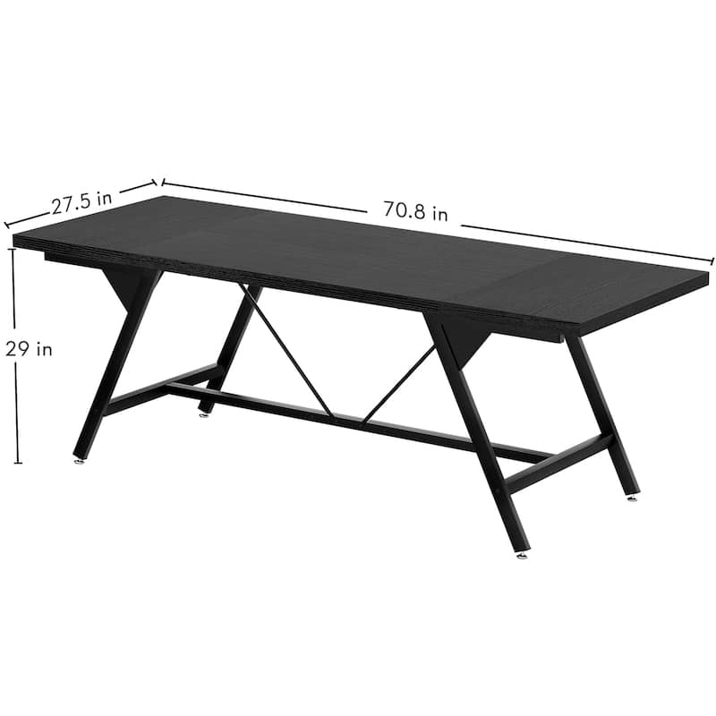 70.8-in Modern Farhouse Dining Table for 6 people, Large Kitchen Desk for Dining Room