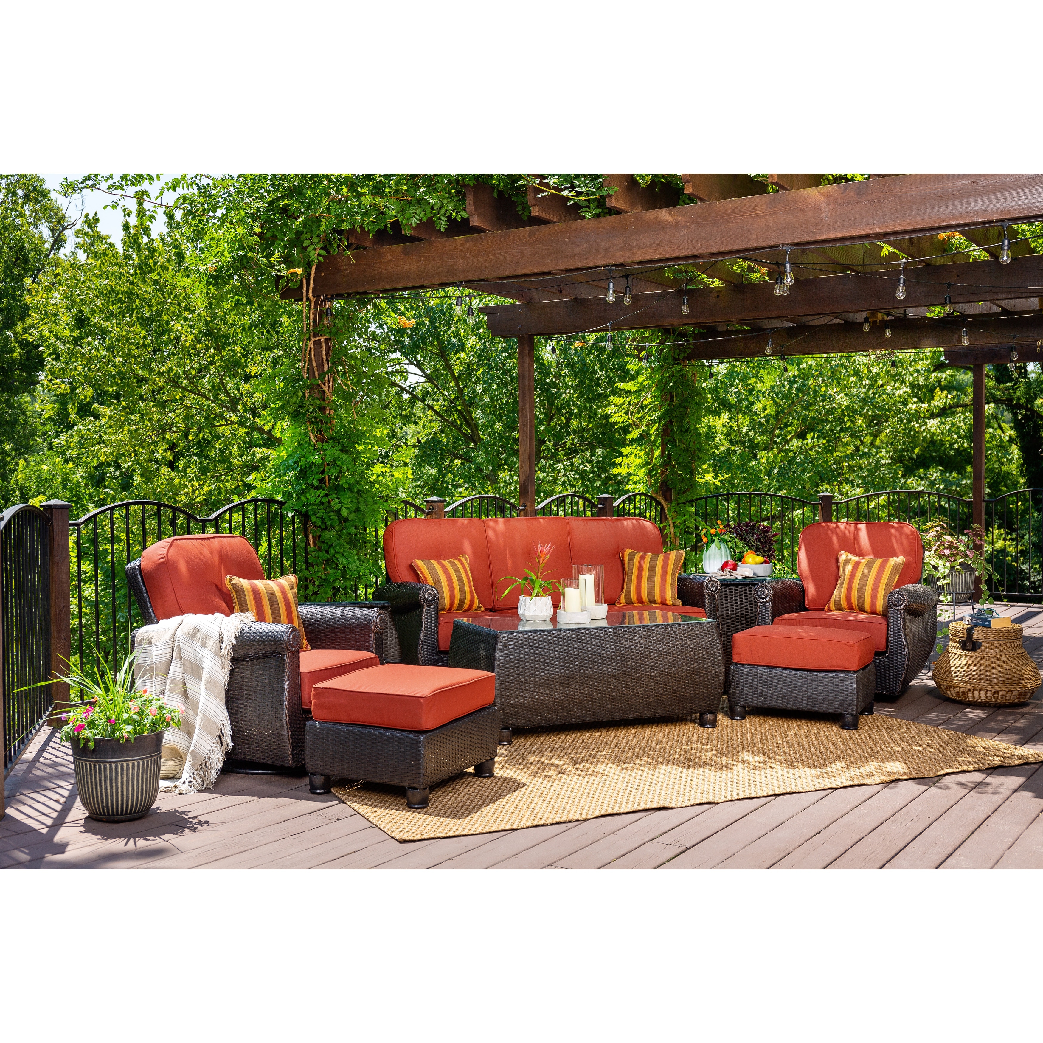 La-Z-Boy Breckenridge 8pc Java Brown Seating Set with Sunbrella
