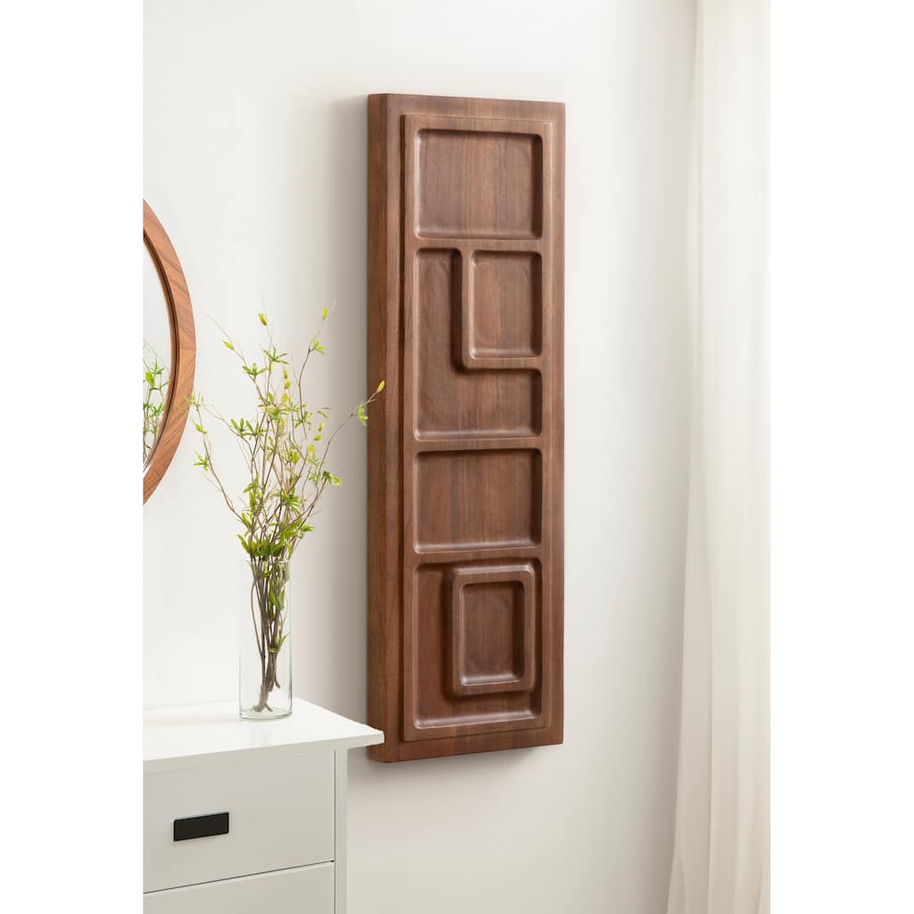 Kate and Laurel Yuvan Wood Carved Art Plaque.