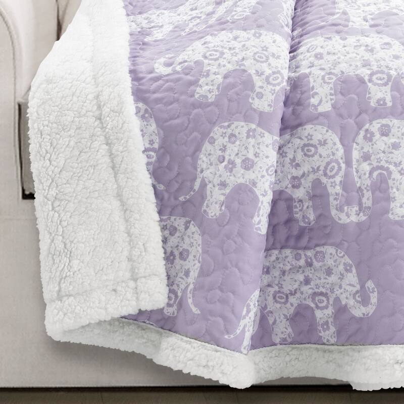 Taylor & Olive Amelia Blue Elephant Throw Blanket