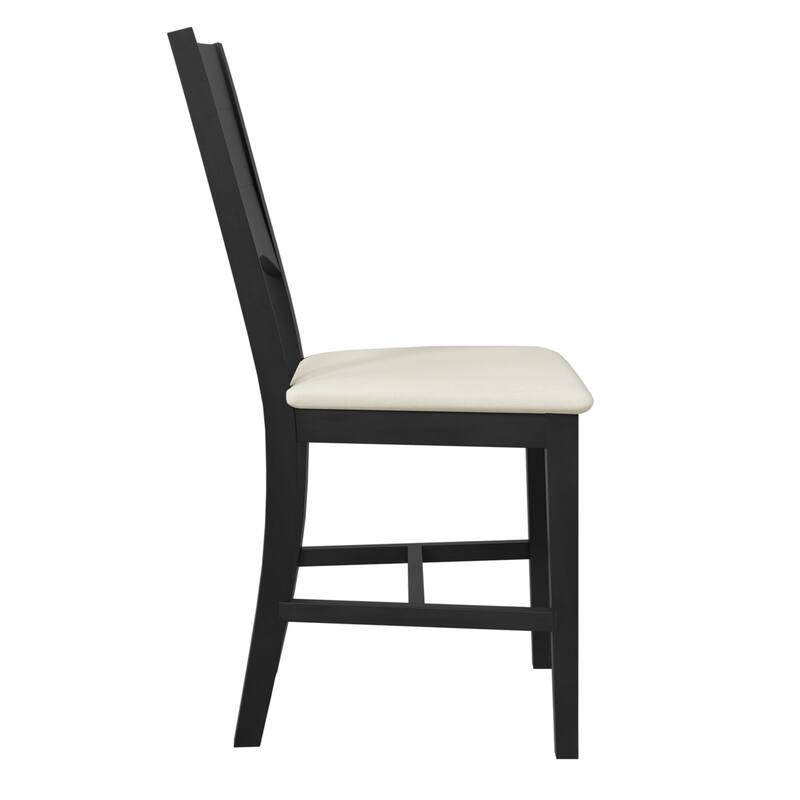 Modern 6-Piece Rubberwood Dining Set with Half Round Dining Table, 4 Chairs & Bench for Dining Room