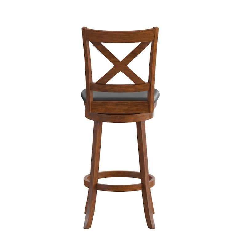 Commercial Wooden Swivel Upholstered Bar Stool