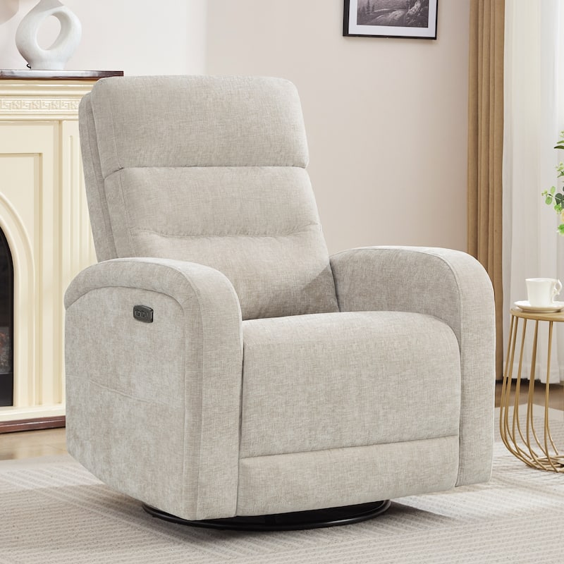 Aemeios Power Swivel Rocker Recliner with USB and Type C Port - Camel - Chenille