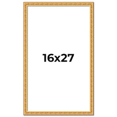 16x27 Frame Gold Real Wood Picture Frame Width 1 inches | Interior