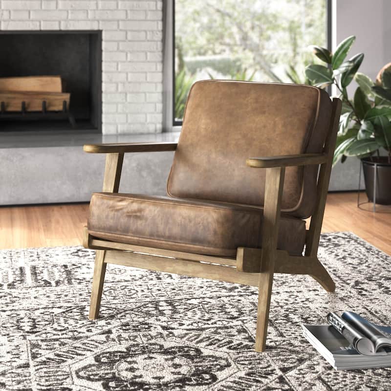 NPD Furniture Albert Solid Wood Frame Accent Chair