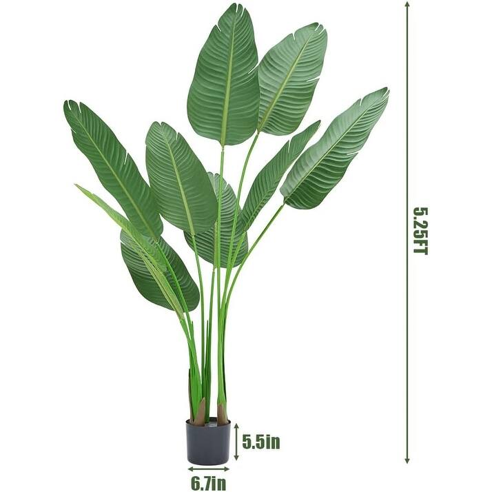 5.2ft Artificial Travellers Plants Fake Potted Silk Tree with Planter