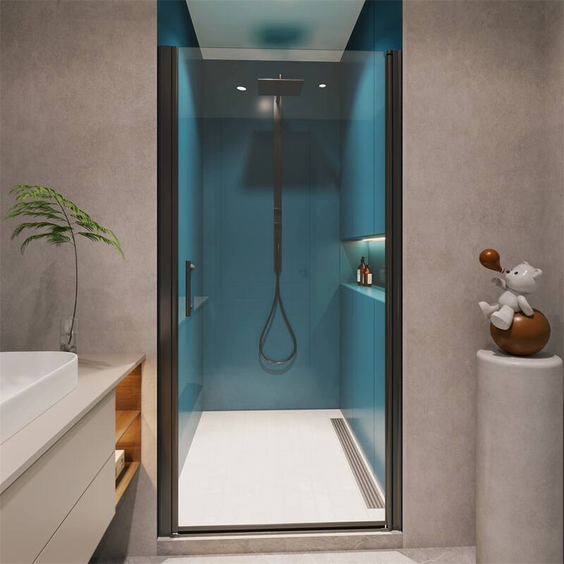 Adjustment Pivot Shower Door with 1/4" tempered glass,Open Outside
