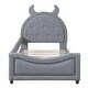 preview thumbnail 15 of 31, Twin Size Upholstered Daybed with OX Horn Shaped Headboard