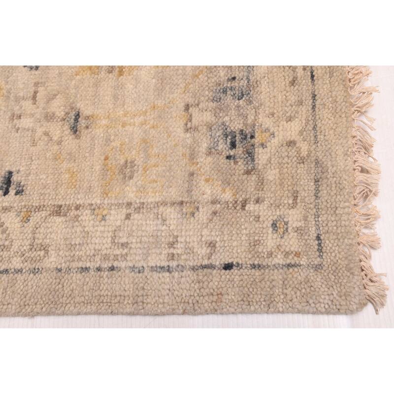 ECARPETGALLERY Hand-knotted Modern Oushak Light Grey Wool Rug - 9'7 x 13'3