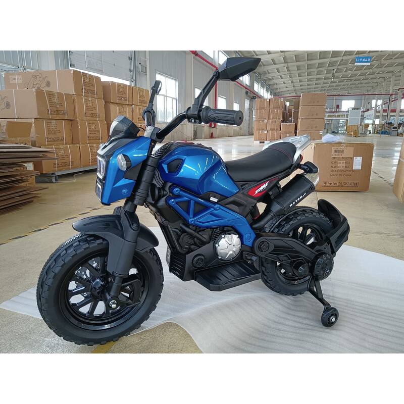 12V Electric Ride-On Motorcycle for Kids with Training Wheels and Music