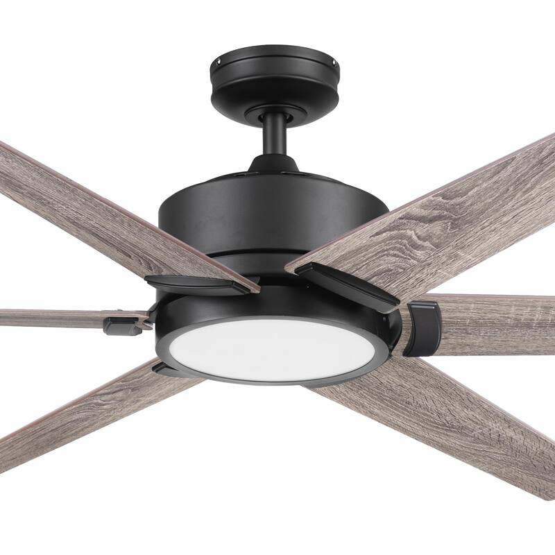 62" Honeywell Talbert Ceiling Fan with Color Changing LED Light, Remote Control, Dual Mounting Options, Dual Finish Blades