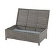 preview thumbnail 7 of 10, Outdoor 2-piece Cushioned Sofa and Storage Ottoman Wicker Loveseat