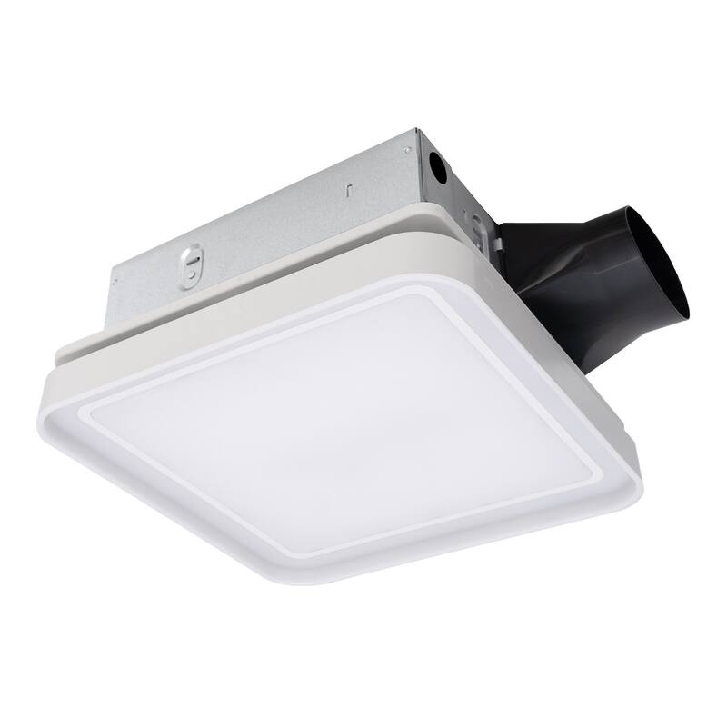 Akicon 100 CFM Bathroom Exhaust Fan with Light, DC Motor - White
