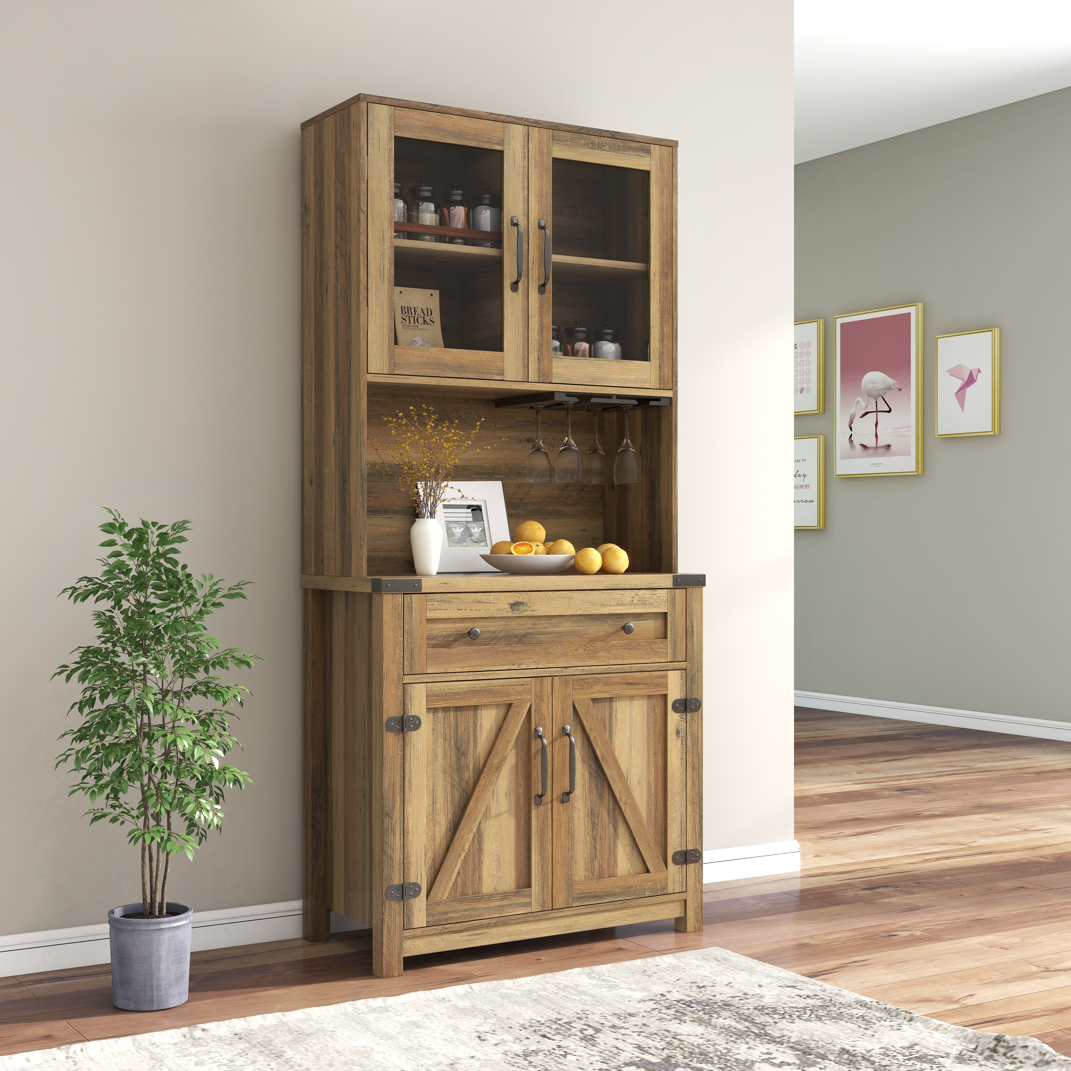 Yellow bar shop cabinet