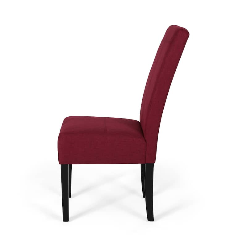 Tanya Armless Dining Chair Set of 2, Modern Style Blush Red Fabric