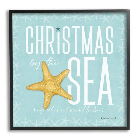 Stupell Industries Christmas By The Sea Turquoise Framed Giclee Art by Stephanie Workman Marrott
