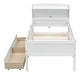 preview thumbnail 8 of 16, Wood Twin Size Platform Bed w/Built-in LED Light,Guardrail & 2 Drawers