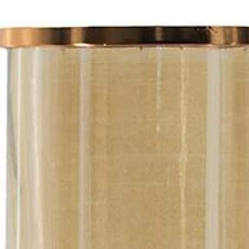 19" Gold And White Glass And Marble Table Vase - 5.50