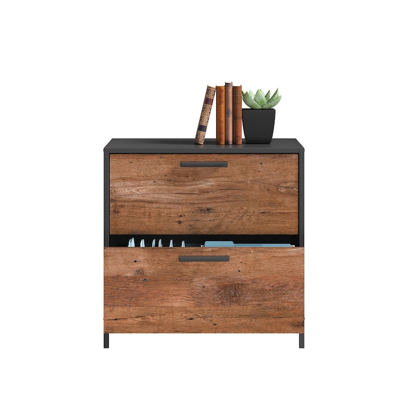 Wood Lateral File with Modern Design, Brown