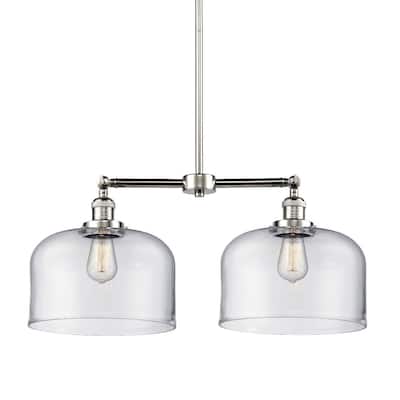 Innovations Lighting X-Large Bell 2 Light 21" Wide Linear Chandelier