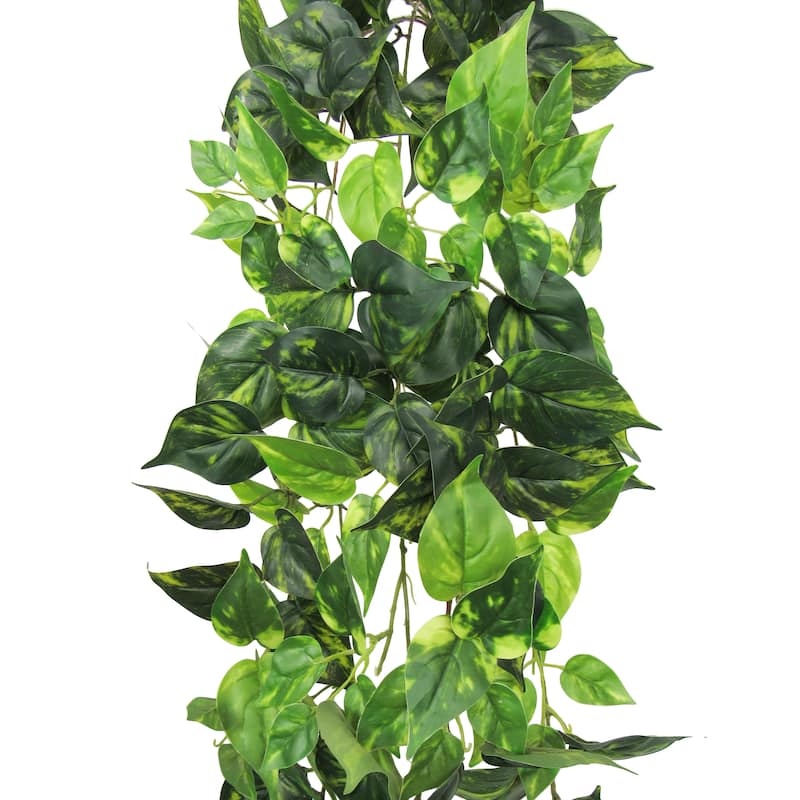 Artificial Pothos Ivy Leaf Vine Hanging Plant Greenery Foliage Bush 51in - 51" L x 12" W x 6" DP
