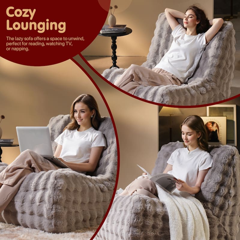 OVIOS Cloud-Like Plush Bean Bag Chair (Reinforced Pile Edition)