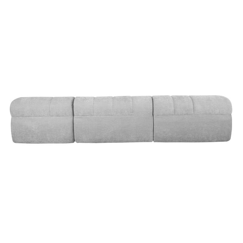 122" Modern L-Shaped Sectional Sofa, 2-Piece Set, Gray, Foam & Polyester