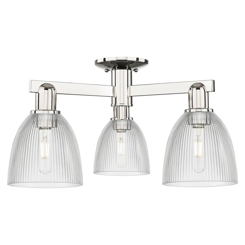 Innovations Lighting Endless Possibilities Arcadia - Castile - 3 Light 24" Semi-Flush Mount - Clear/Polished Nickel