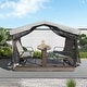 preview thumbnail 1 of 3, Domi 4-Seat Aluminum Outdoor Glider Swing with Canopy for Patio or Garden