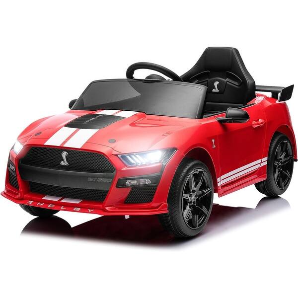 slide 2 of 25, Funtok GT02A Kids' Ride On Car 12V Battery with Realistic Mustang Design GT5100 Red