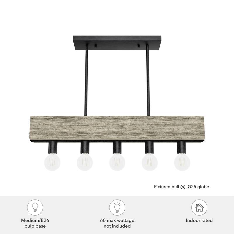 Hunter Donelson Linear Chandelier - Rustic, Farmhouse, Industrial - Kitchen Island, Dining Room