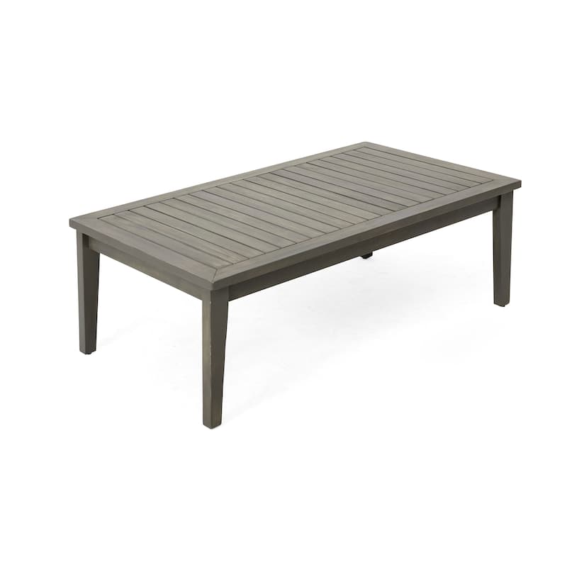 4-Pieces Acacia Wood Patio Furniture Set, Outdoor Coffee Table Conversation Set Deep Seating w/ Soft Cushion