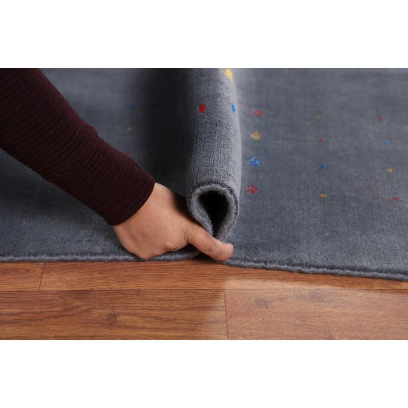 Tribal Gabbeh Area Rug Handmade Wool Carpet - 7'9"x 9'10"