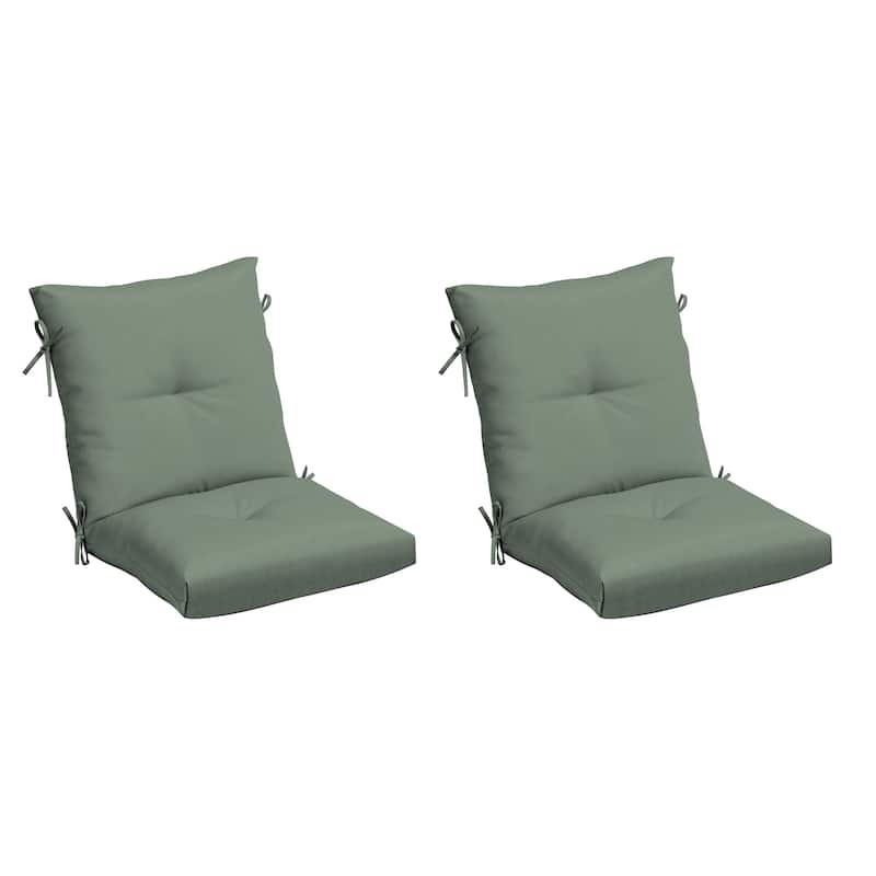 ARDEN earthFIBER Plush Modern Tufted Polyfill Dining Chair Cushion, Set of 2 - 21 x 40 - Sage Green Texture