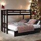 preview thumbnail 1 of 11, Modern Twin Over Modern Pull-out Bunk Bed With Trundle With Wheels,4 Beds for Bedroom Espresso