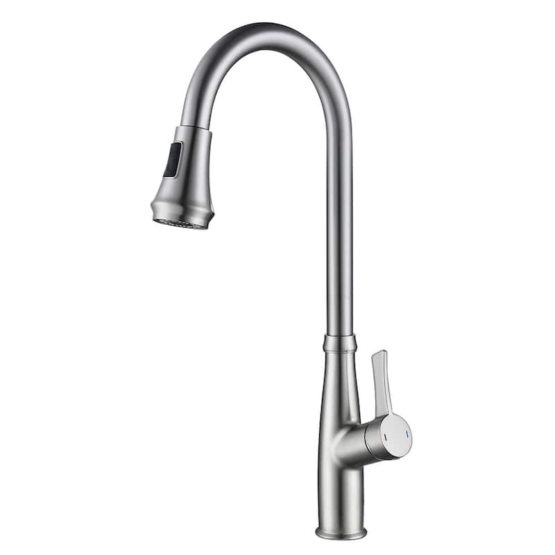 Kitchen Faucet with Pull Down Sprayer Single Handle Kitchen Sink Faucets Modern One Hole Kitchen Faucets With Deck Plate