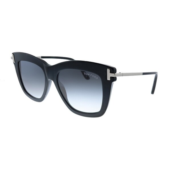 Tom Ford Dasha TF 822 01B Womens Shiny Black Frame Grey Lens Sunglasses ...